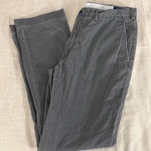 Polo Ralph Lauren Classic Cotton Twill Pants 36x36 Charcoal Gray Flat Front